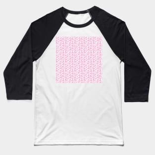 Cute Dreamy Pink Hearts on White Baseball T-Shirt